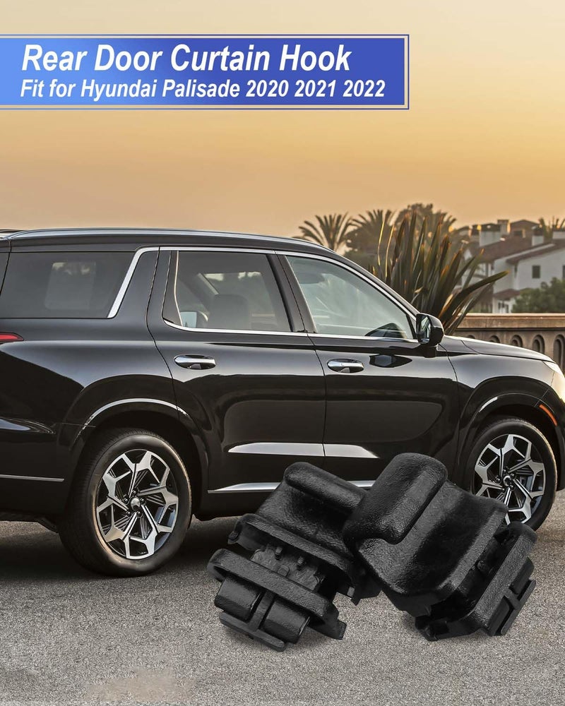 تيكساينس 2 قطعة خطاف ستارة الباب الخلفي مناسب لهيونداي باليسايد 2020 2021 2022 استبدال 83917S8000CA 83917S8000، خطاف ستارة شمسية داخلية - Image 2