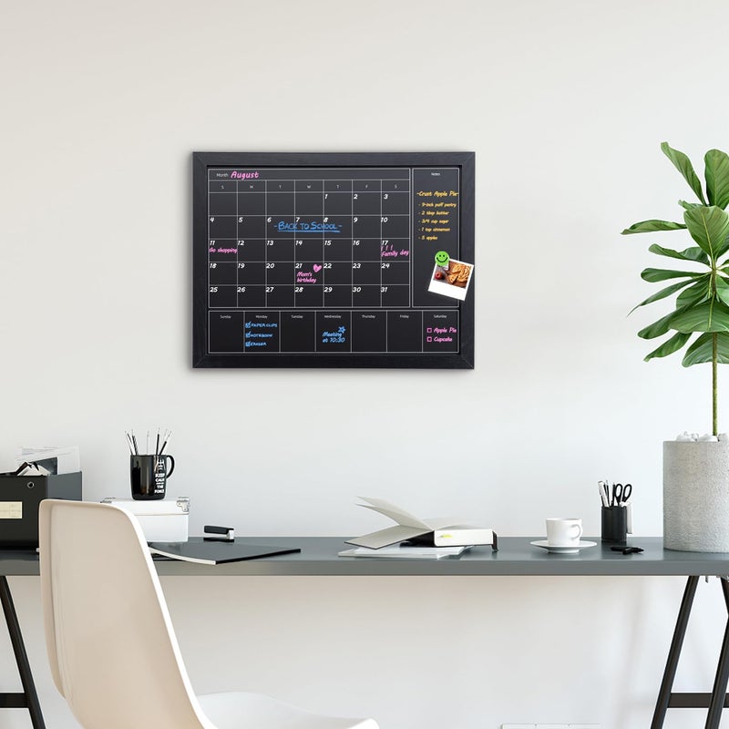 Aitakatta 3-in-1 Chalkboard Calendar for Wall, 17x13 inches Magnetic Monthly & Weekly Calendar, Blackboard for Wall with Black Wood Frame, Hanging Chalkboard for Decor/Memo(YL+ZL-HB-BK,4333) - Image 4