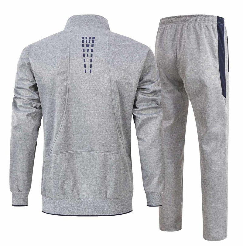 Rdruko Men's Tracksuit Sweatsuits 2 Piece Set Athletic Jogging Gym Activewear Sweat Track Suits Sets(Grey,US XXL) - Image 2