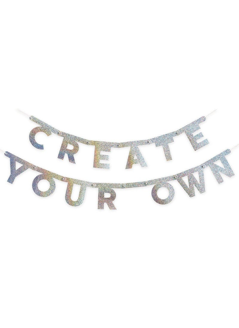 Unique DIY Letter Garland Banner Silver Glitter Cardboard 11cm 78-Pack - Image 1