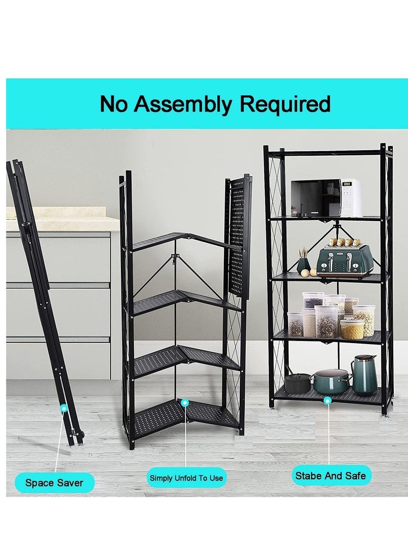 رف تخزين ثقيل مكون من 5 طبقات يستخدم في المطبخ والحمام والمكتب وغرفة الغسيل باللون الأسود 160x38x71 سنتيمتر - Image 2