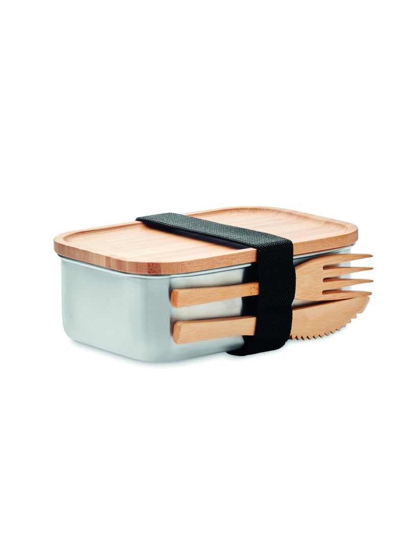 Hans Larsen Eco Friendly Lunch Box with wooden fork and spoon and Water Bottle Set by Hans Larsen  - Image 3