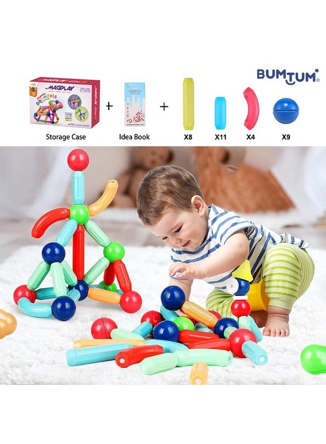 Bumtum Magnetic Sticks 32 Pcs |Building Blocks Educational Stem Learning Magna Tiles with Balls for Kids Age 3+ Year - Image 2