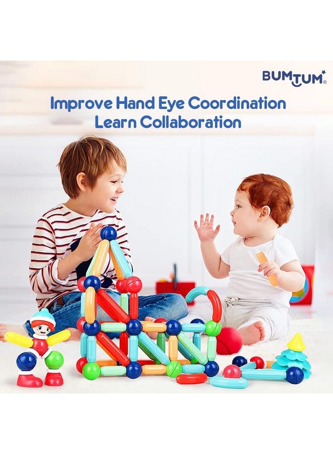 Bumtum Magnetic Sticks 32 Pcs |Building Blocks Educational Stem Learning Magna Tiles with Balls for Kids Age 3+ Year - Image 3