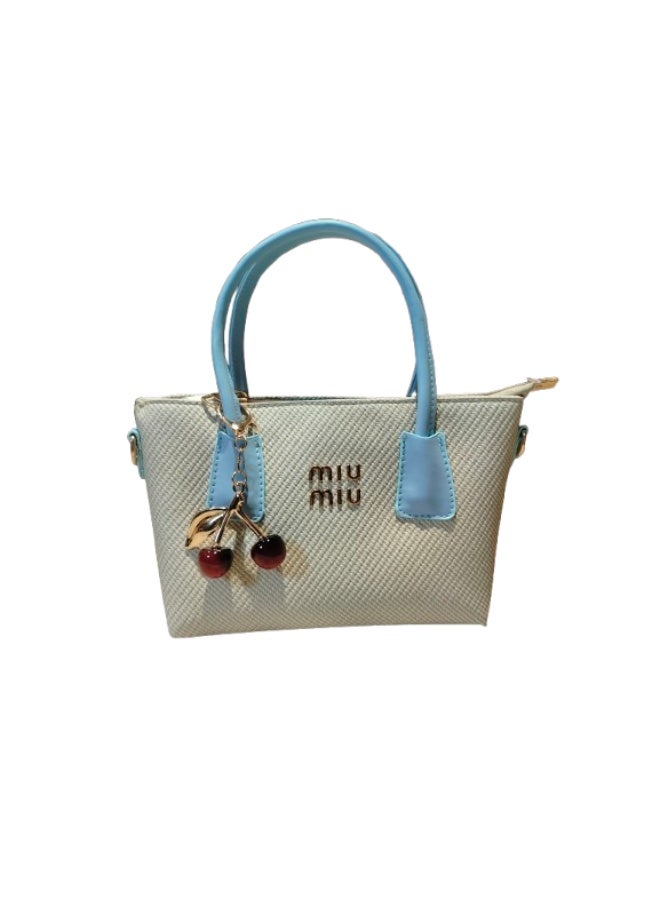Miu Miu Luxury women's handbag, beige and baby blue - Image 1