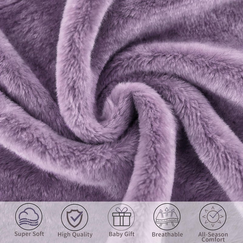 Pro Goleem Fleece Baby Blanket with 2 Inch Satin Trim Soft Plush Blanket for Boys and Girls for Babies Purple 30''x40'' - Image 5
