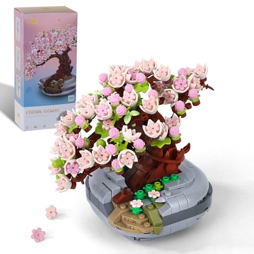 ZIYOSTAR Mini Bricks Cherry Blossoms Plant Building KitBonsai DIY Simulating Plant Ecology Collection Building ToyBouquet Set Gifts for Adults Children - Image 1