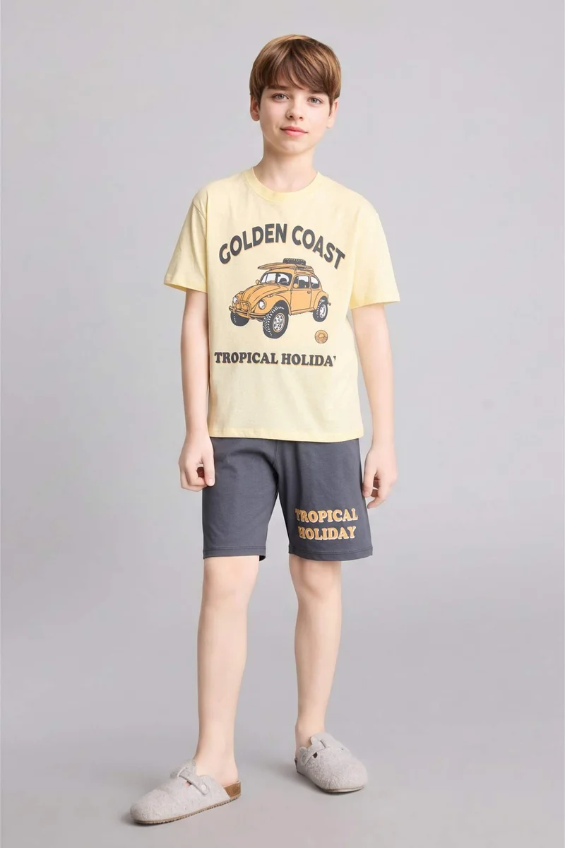 DeFacto 2 piece Regular Fit Printed Knitted Pyjamas