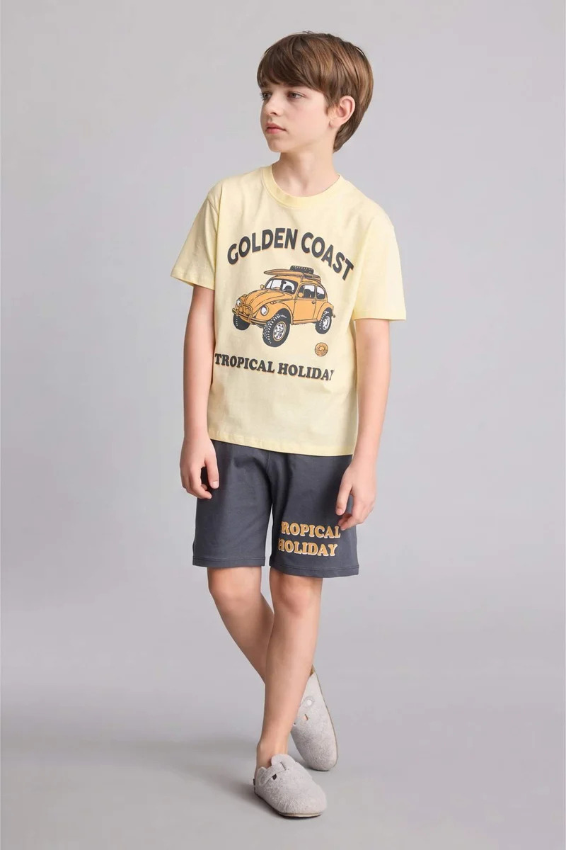 DeFacto 2 piece Regular Fit Printed Knitted Pyjamas