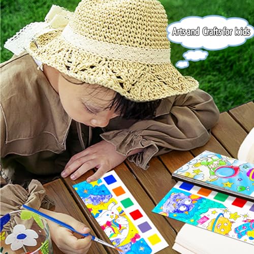 JUNQIU US JUNQIU 5Pack Water Color Paint Sets for Kids, Paint With Water Books for Kids Ages 4-8, Pocket Watercolor Painting Book, Arts and Crafts Kit Easter Basket Stuffers For Girls Boys - Image 4