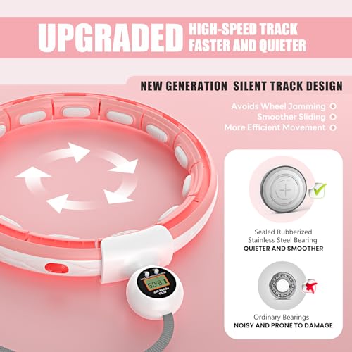 FYA Smart Hula Infinity Hoop for Weight Loss, Fitness Quiet Hula Circle with Ball and Counter, Exercise Hoop for Women Slimmer Waist, Abs Workout Equipment - Image 2