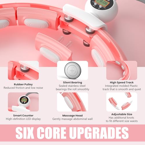 FYA Smart Hula Infinity Hoop for Weight Loss, Fitness Quiet Hula Circle with Ball and Counter, Exercise Hoop for Women Slimmer Waist, Abs Workout Equipment - Image 3