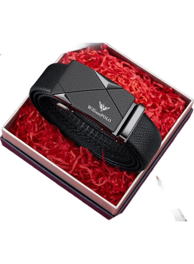 Williampolo Men'S Leather Belt With Automatic Buckle, Casual Waistband, Top-Grain Cowhide, Zodiac Year Gift - Image 3