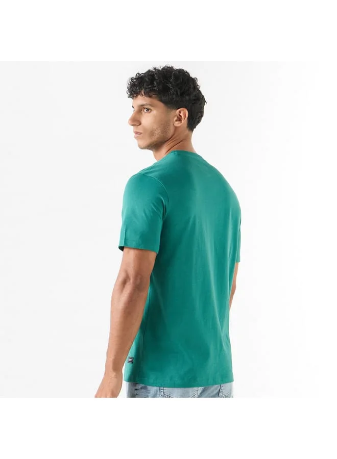 لي كوبر Lee Cooper Embroidered Crew Neck T-shirt with Short Sleeves