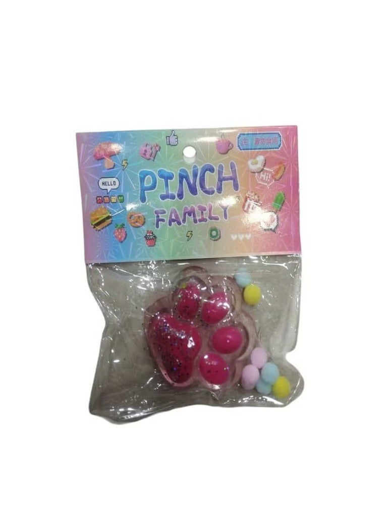 ألعاب ضغط كف القط القابلة للعصر، ألعاب ضغط عائلية، كرات ضغط حسية لطيفة (باللون أحمر وردي) - Image 2