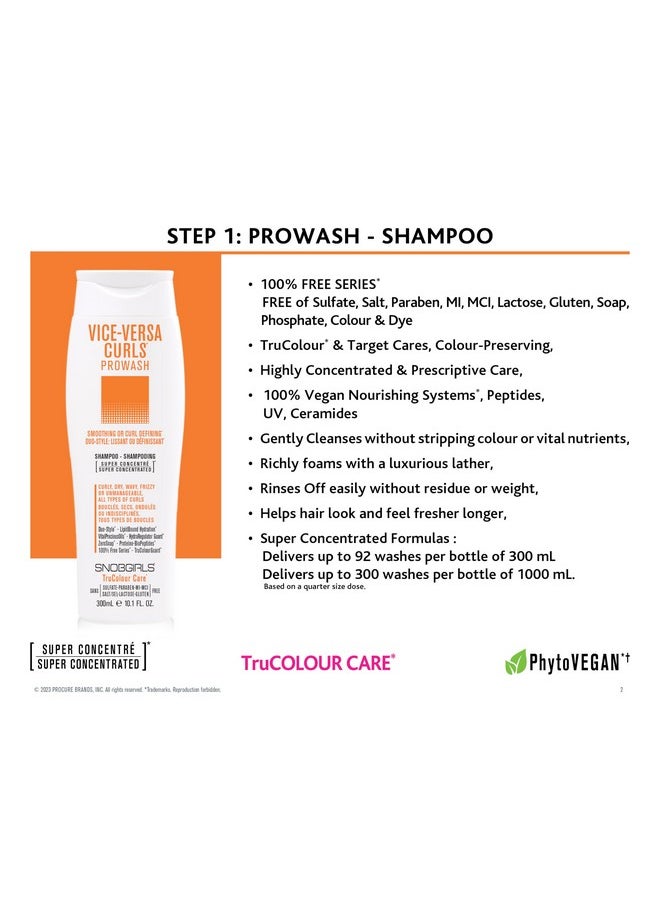 SNOBGIRLS Viceversa Curls Vegan Curly Hair Shampoo Smoothing Or Curl Defining. Super Concentrated For Curly Dry Wavy Frizzy Unmanageable Hair All Types Of Curls Curly Hair Salon Hair Care.  - Image 4