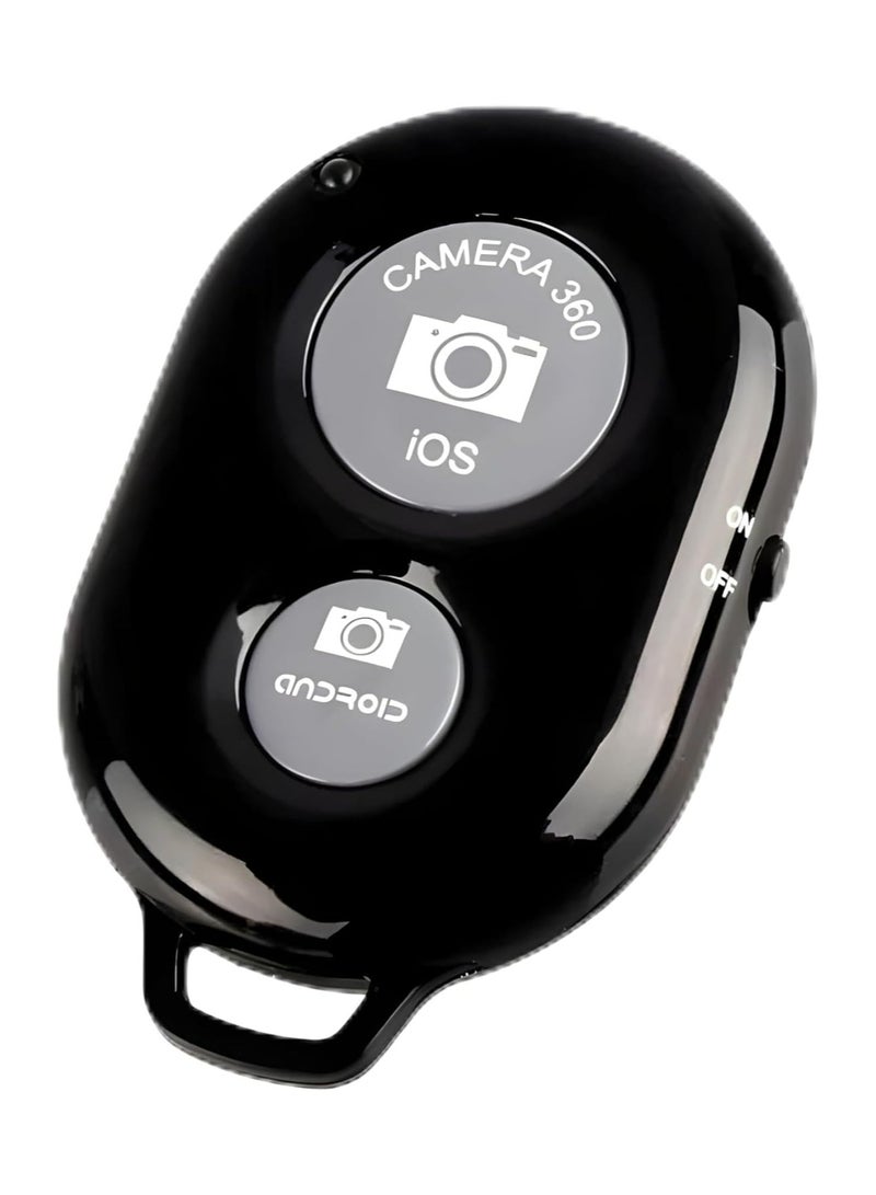 VEROX Bluetooth Shutter Remote – Wireless Selfie Stick Button for Photos & Videos – 2-Click Control – iOS & Android Compatible – Black - Image 1