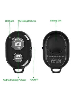 Verox VEROX Bluetooth Shutter Remote – Wireless Selfie Stick Button for Photos & Videos – 2-Click Control – iOS & Android Compatible – Black  - Image 4