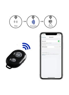 Verox VEROX Bluetooth Shutter Remote – Wireless Selfie Stick Button for Photos & Videos – 2-Click Control – iOS & Android Compatible – Black  - Image 2