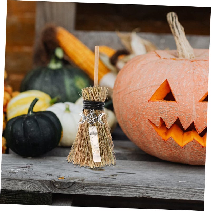 Multi Color Witch Broom Pendant Charm Halloween Car Hanging Ornament Keychain Decor 14 5X5 5CM - Image 3