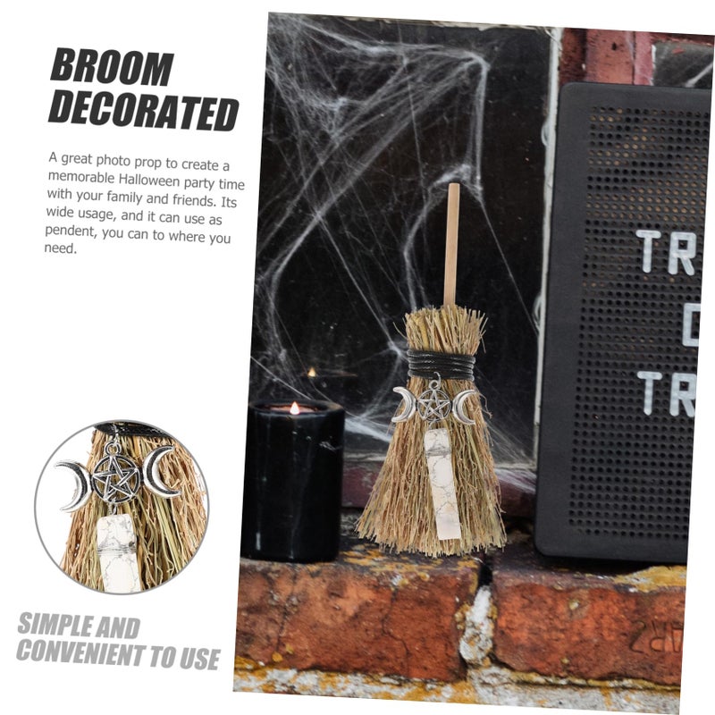 Multi Color Witch Broom Pendant Charm Halloween Car Hanging Ornament Keychain Decor 14 5X5 5CM - Image 5