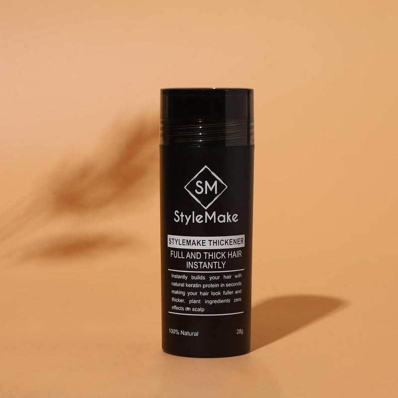 STYLEMAKE Thickener Hair Loss Concealer  Hair Building Fibers 28Gm  Hair Fibers For Thin  Fine Hair  Hair Thickening Fibers For Men  Women Dark Brown 28 Grams - Image 4