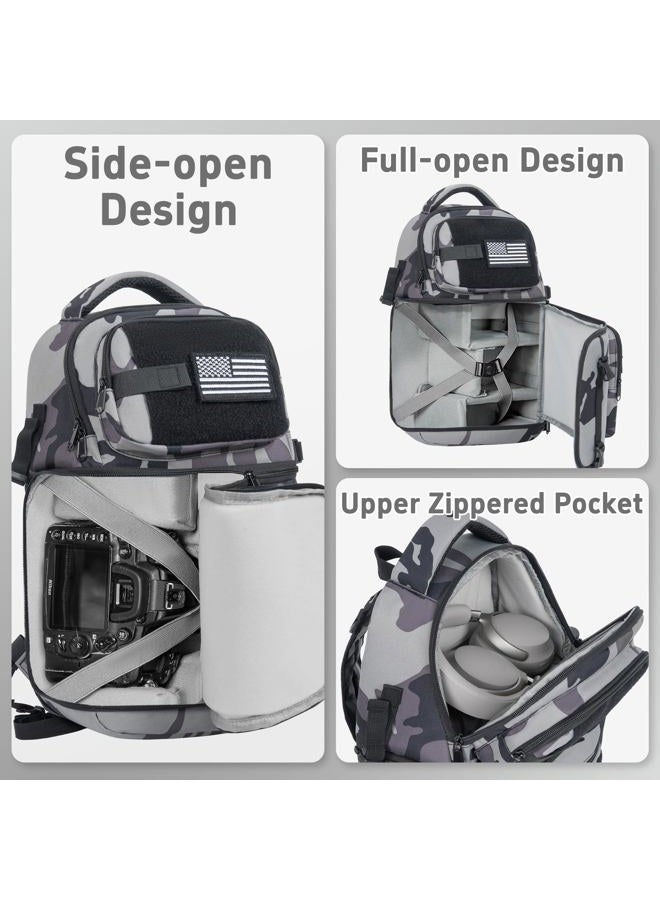 TORIBIO Camera Sling Bag,DSLR/SLR/Mirrorless Camera Bag with Tripod Holder & Removable Dividers,Small Crossbody Tactical - Image 3
