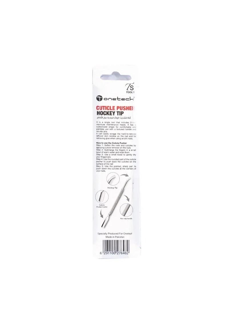 Onetech Cuticle Pusher with Hockey Tip a Single Tool That Includes 2 in 1 Manicure Maintenance Heads 14.3cm Mma 0617  - Image 2