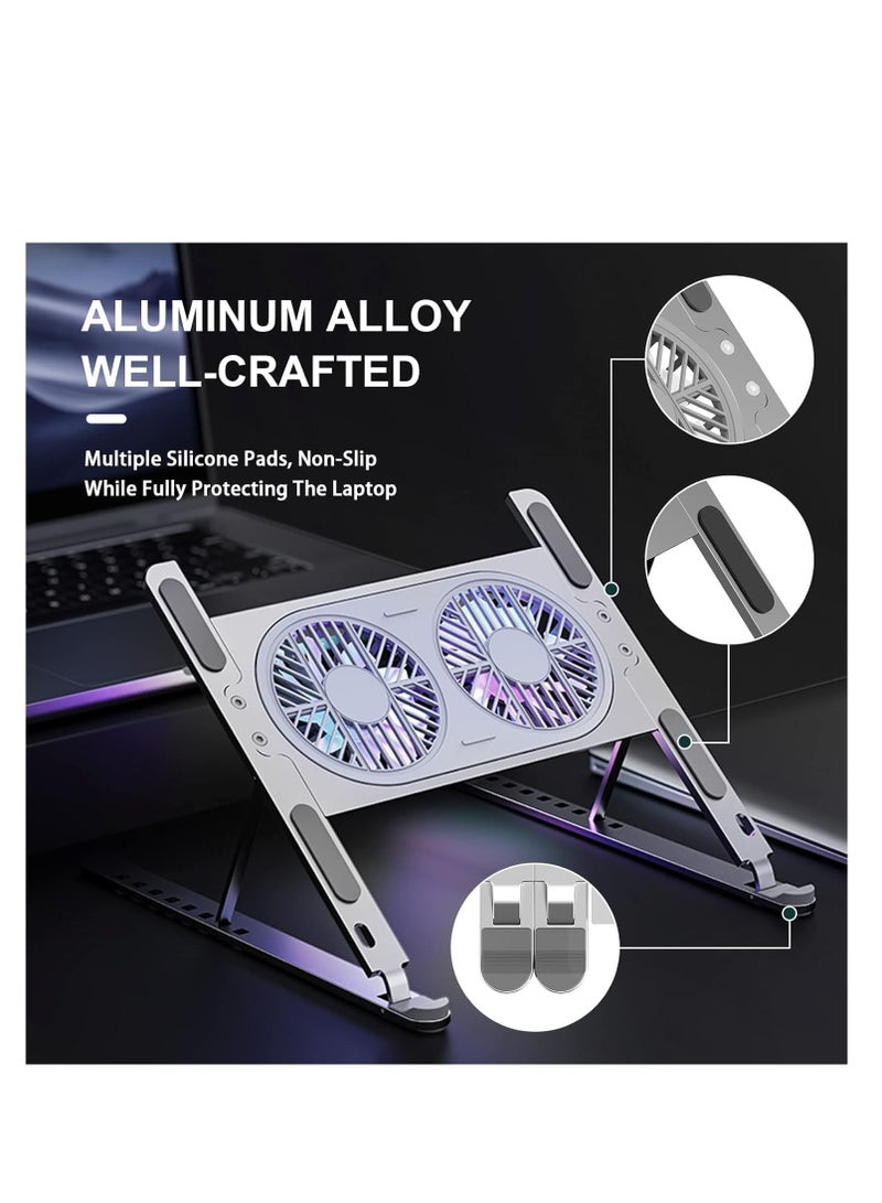 Laptop Cooling Fan Stand External Cooling Fan Stand for Laptop Computer MacBook Air Pro 9-17 Inch Notebook Aluminum  - Image 2