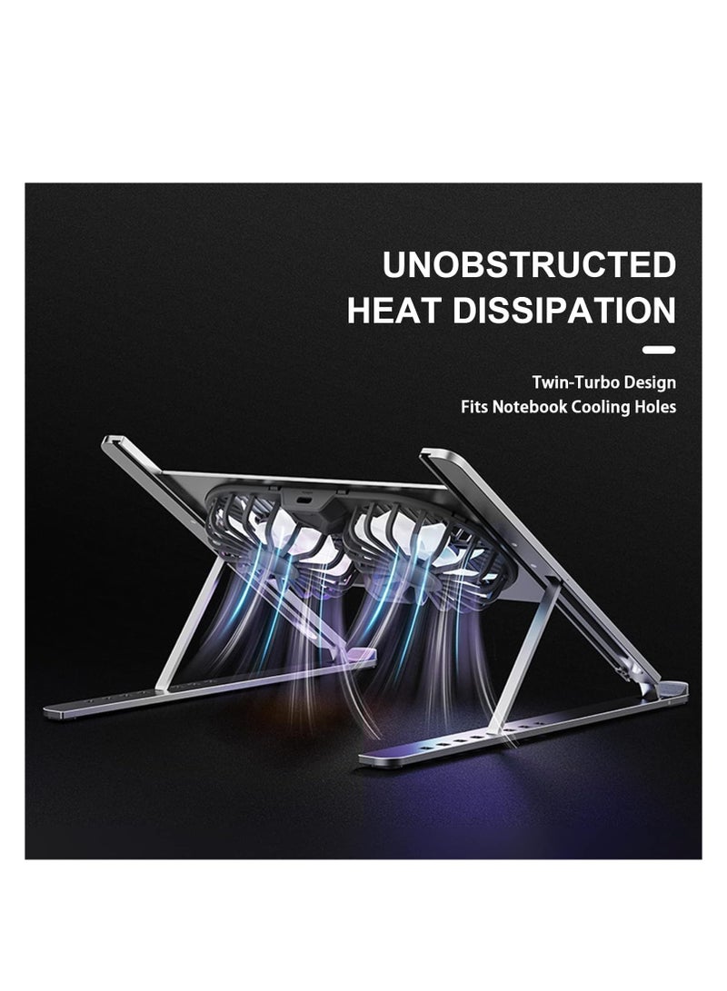 Laptop Cooling Fan Stand External Cooling Fan Stand for Laptop Computer MacBook Air Pro 9-17 Inch Notebook Aluminum  - Image 4