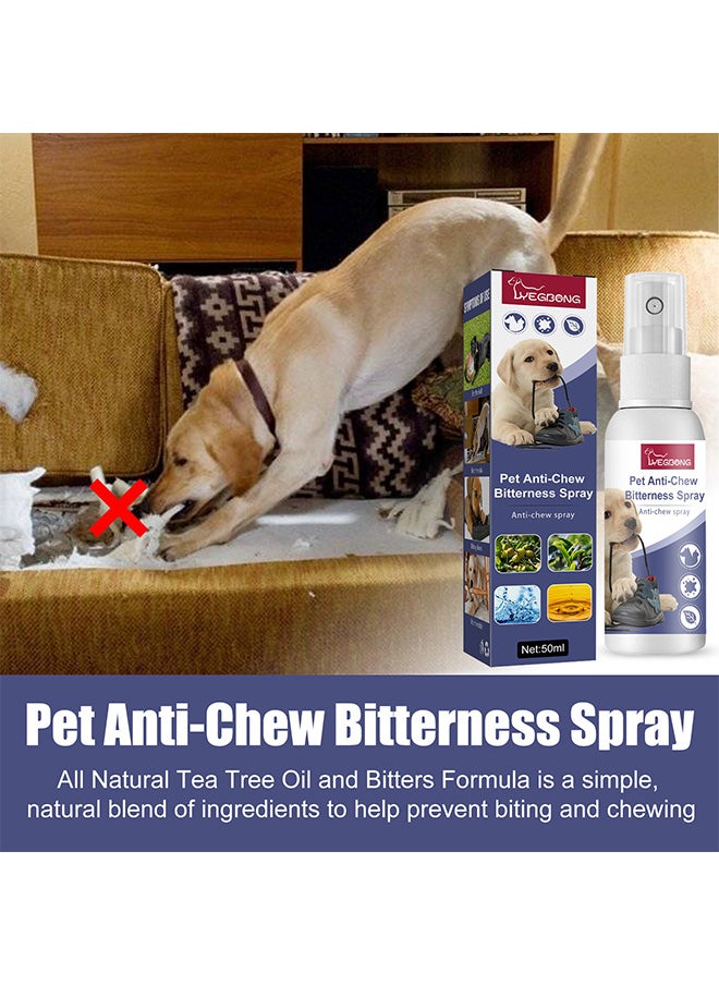 YEGBONG - Bitterness Spray For Dogs To Stop Chewing Behavior Corrector, Dog And Cat Deterrent Spray To Stop Scratching On Sofas And Furniture, Indoor And Outdoor Use, Safe And Non-Irritation 50ML - Image 1