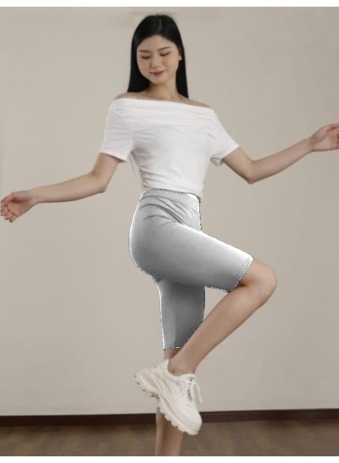 المرأة طول الركبة القطن السائق السراويل طماق المشي ممارسة تجريب اليوغا Boyshorts أكتيفيوير KU361 - Image 2