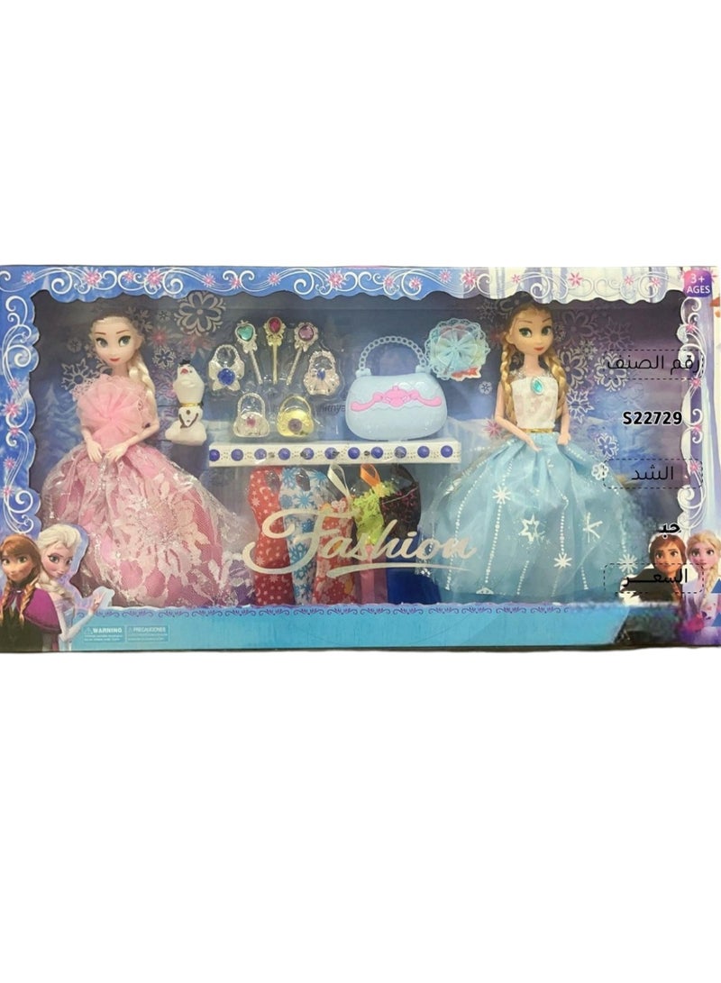 Frozen Elsa and Anna Doll Set with Accessories