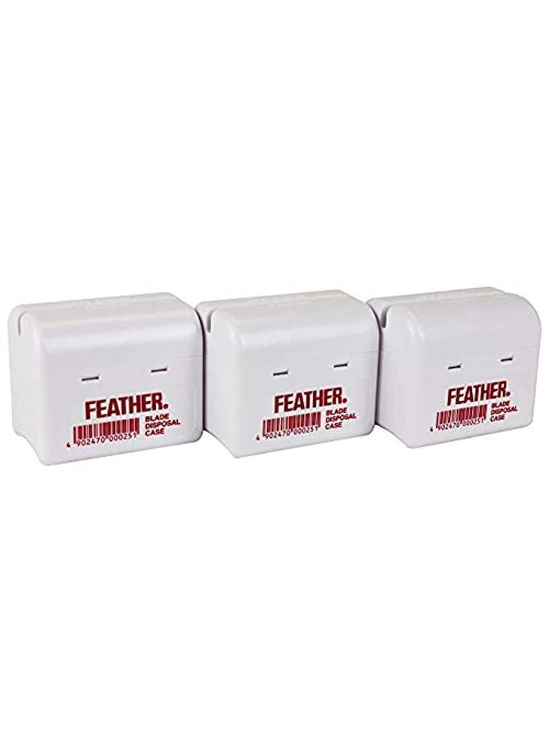 Feather Feather Razor Blade Disposal Case for Barbers 3 Pk 
