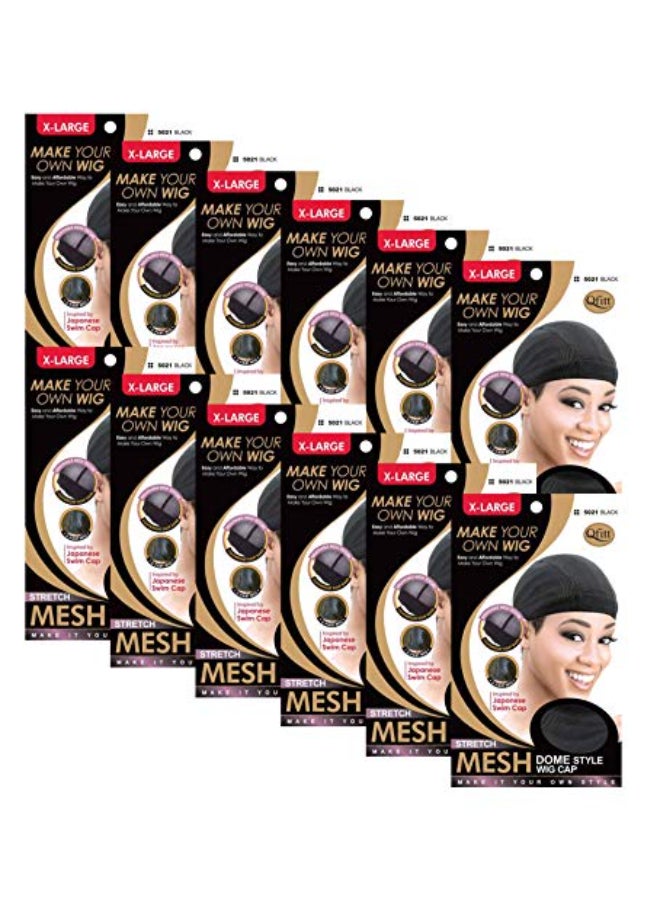 Qfitt 12 Pack Qfitt Mesh Dome Style Wig Cap Extra Large 5021 - Image 1