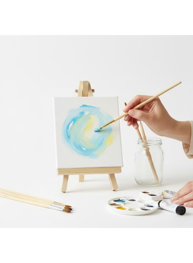 Dozen Artist Canvas with Wooden Easel for Painting – Premium White Cotton Stretched Canvas Board, Blank Painting Canvas for Acrylic Oil Watercolor, Art Canvas Set for Kids, Beginners, Students & Professional Artists, Art Supplies for Home School - Image 3