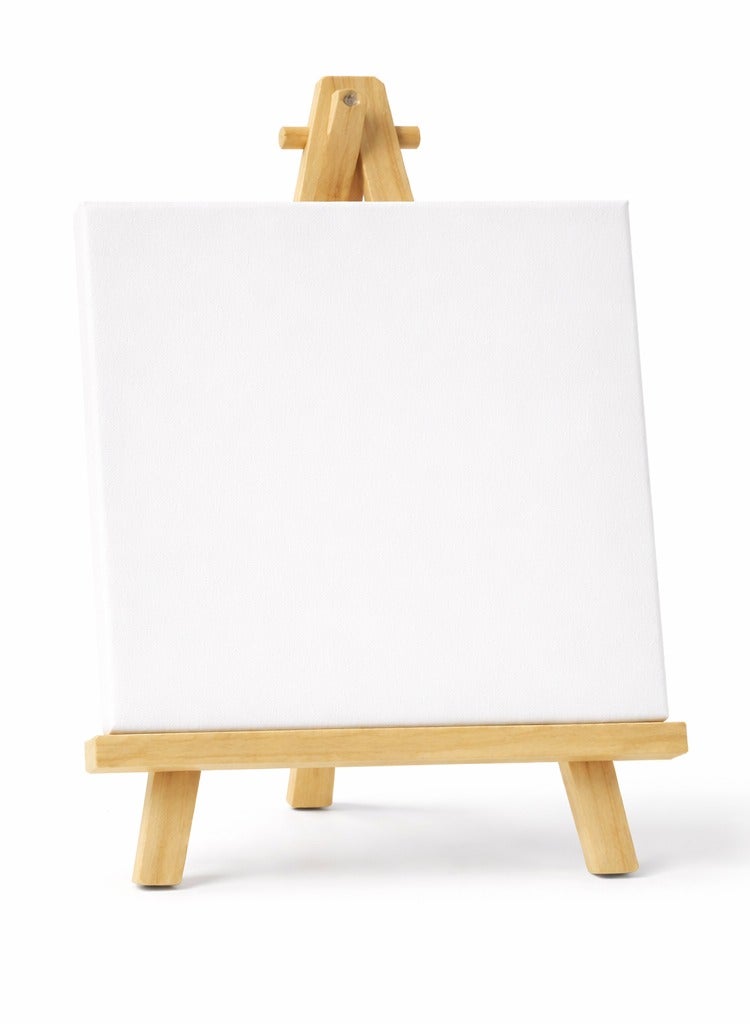 Dozen Artist Canvas with Wooden Easel for Painting – Premium White Cotton Stretched Canvas Board, Blank Painting Canvas for Acrylic Oil Watercolor, Art Canvas Set for Kids, Beginners, Students & Professional Artists, Art Supplies for Home School - Image 1
