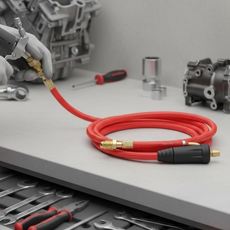 WP26 شعلة لحام TIG سريعة التوصيل غاز كهرباء متكاملة خرطوم أحمر كابل سلك متوافق مع لحام الأرجون سلسلة SR26 - Image 4