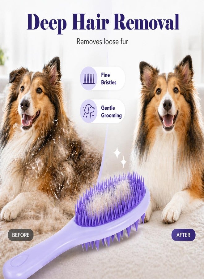 Peehss Dog Brush for Shedding, Long Handle Silicone Dog Bath Brush for Dogs and Cats, Dog Shampoo Brush and Scrubber for Bath, Pet Grooming Brush for Wet Dry Massage and Deshedding - Image 3