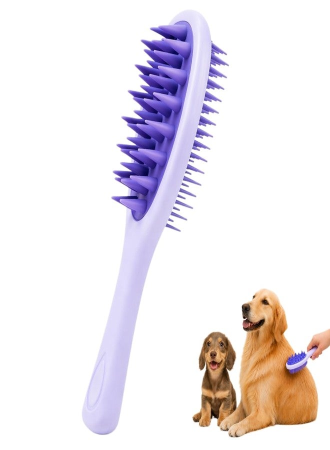 Peehss Dog Brush for Shedding, Long Handle Silicone Dog Bath Brush for Dogs and Cats, Dog Shampoo Brush and Scrubber for Bath, Pet Grooming Brush for Wet Dry Massage and Deshedding - Image 1
