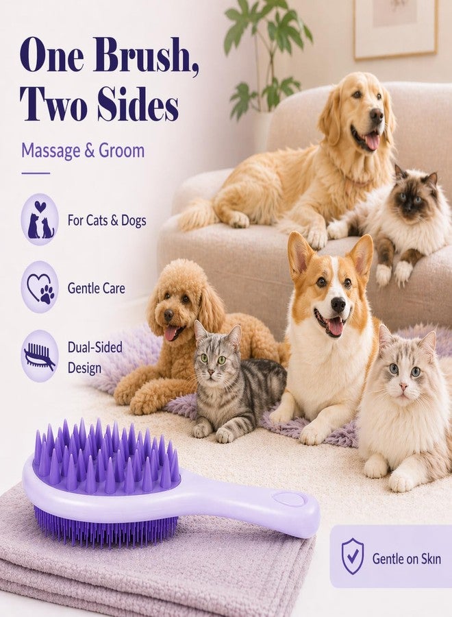 Peehss Dog Brush for Shedding, Long Handle Silicone Dog Bath Brush for Dogs and Cats, Dog Shampoo Brush and Scrubber for Bath, Pet Grooming Brush for Wet Dry Massage and Deshedding - Image 5