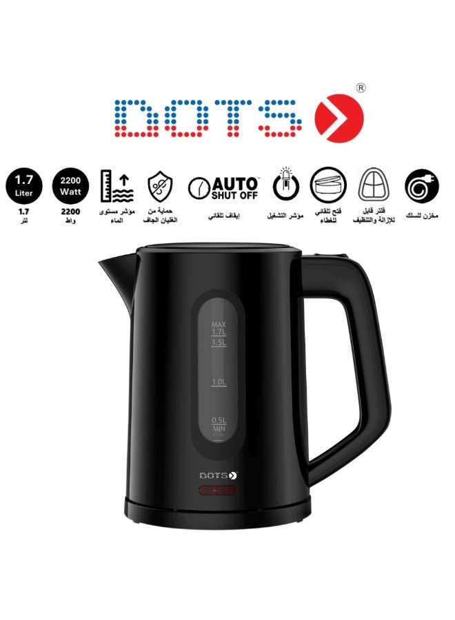 دوتس غلاية كهربائية مع ايقاف تشغيل تلقائي 2200 واط سعة 1.7 لتر من دوتس  BBK1019PG - Image 1