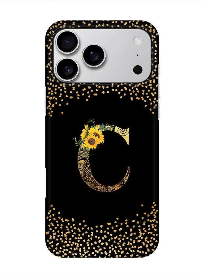 For iPhone 17 Pro Max,Case, [Compatible with MagSafe] Magnetic cover Slim fit Protection Matte, - Custom Floral Monogram - C ( Black )