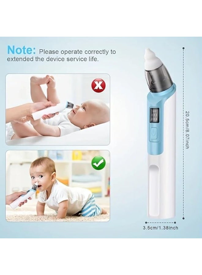 Electric Nasal Aspirator for Children – 6 Suction Levels with Display Screen | Rechargeable Nasal Cleaner | Effective Relief from Nasal Congestion for Children and Adults | Mucus Extractor/Nasal Aspirator for Adults (Blue) - Image 2