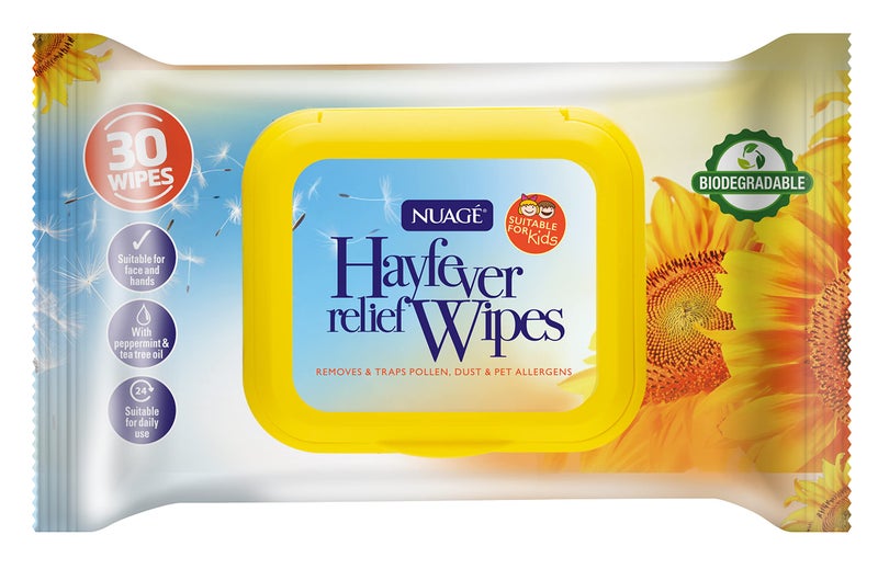 NUAGE HAYFEVER RELIEF WIPES RESEALABLE PACK