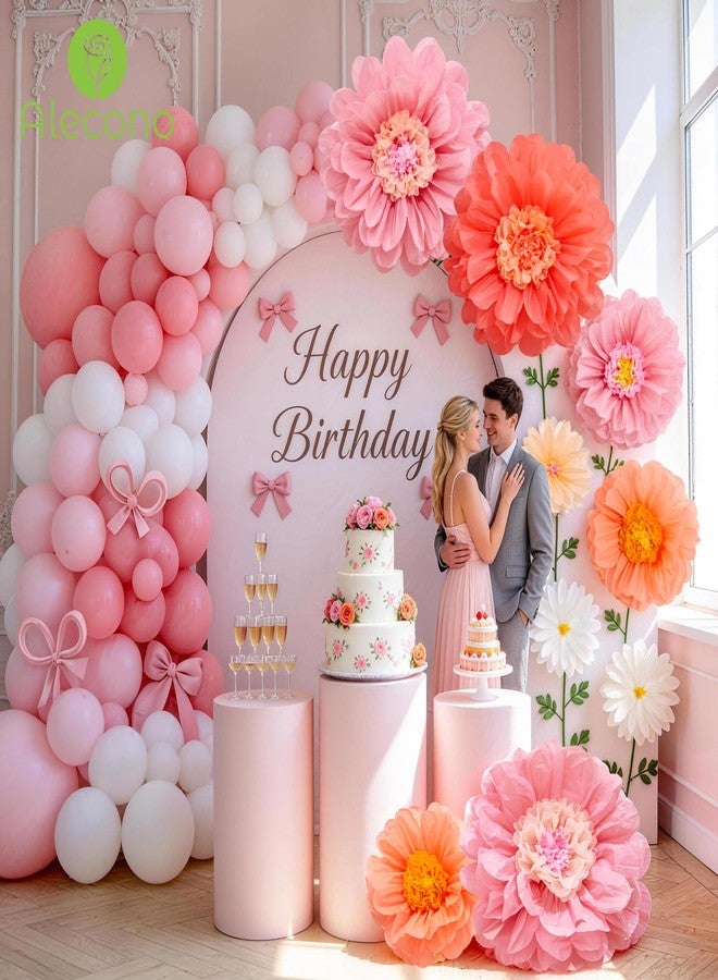Alecono 9 Pcs Giant Paper Flowers, Extra Large Handcrafted Tissue Paper Flowers Decorations for Wall, Crepe Floral for Mexican Fiesta, Wedding Backdrop, Bridal Shower Birthday Party Decor(24" 20" 14") - Image 3