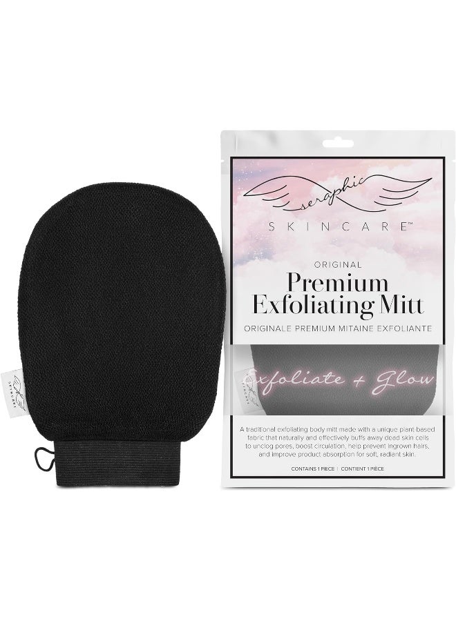 Seraphic Skincare Korean Exfoliating Mitts (1Pc) Microdermabrasion At Home, Exfoliating Gloves Visibly Lift Away Dead Skin, Great For Spray Tan Removal Or Keratosis Pilaris, Made Of 100% Viscose Fiber - Image 1