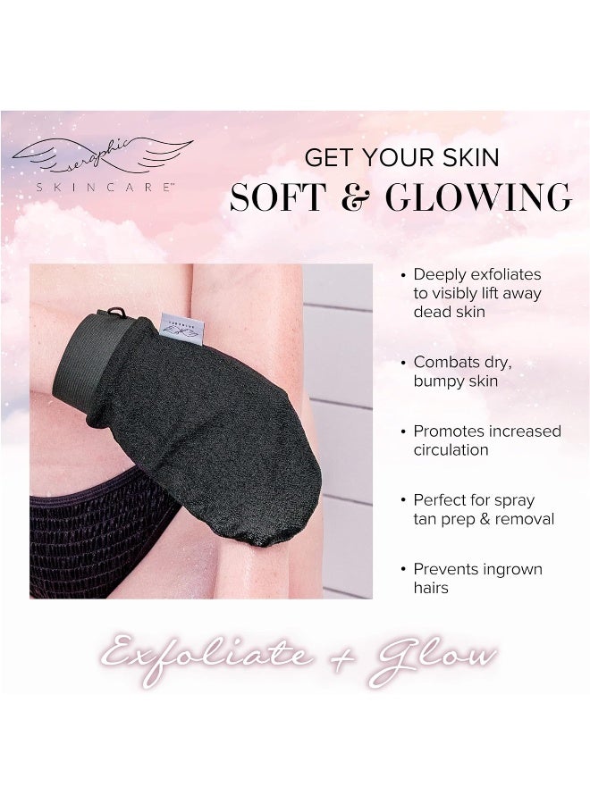 Seraphic Skincare Korean Exfoliating Mitts (1Pc) Microdermabrasion At Home, Exfoliating Gloves Visibly Lift Away Dead Skin, Great For Spray Tan Removal Or Keratosis Pilaris, Made Of 100% Viscose Fiber - Image 5