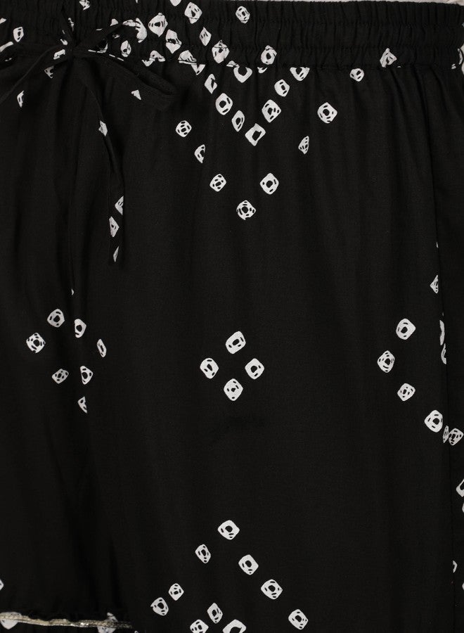 ISHIN Women's Black 100% Cotton Embroidered A-Line Kurta Set - Image 3
