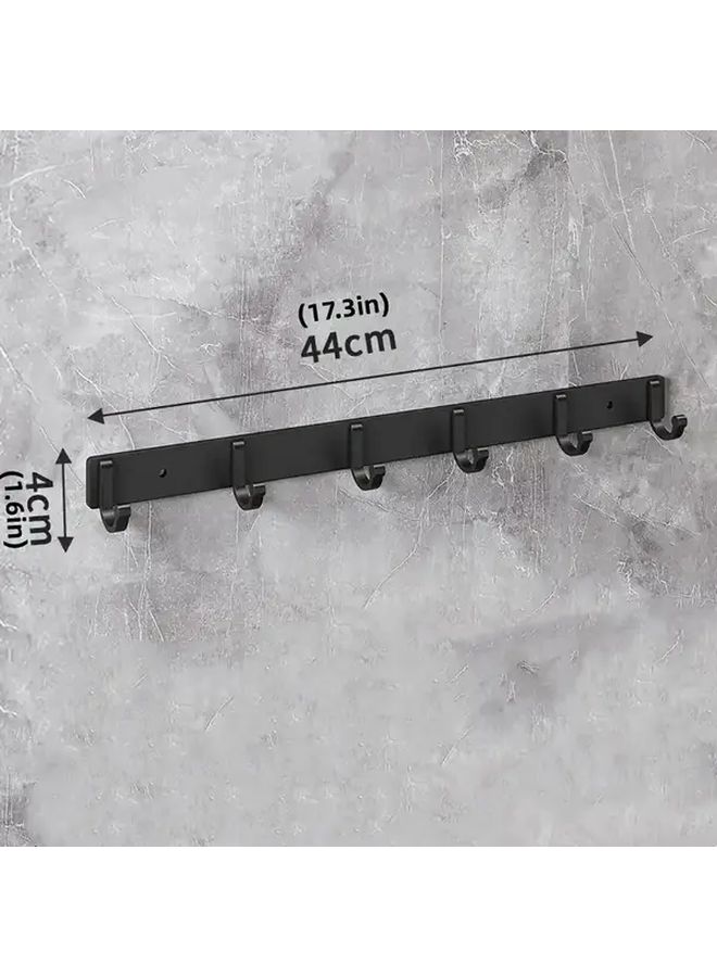 قضيب مثبت على الحائط مع 3 خطاطيف قابل للتعديل لتعليق الأواني والمناشف والأوعية والمقالي موفر للمساحة - Image 4